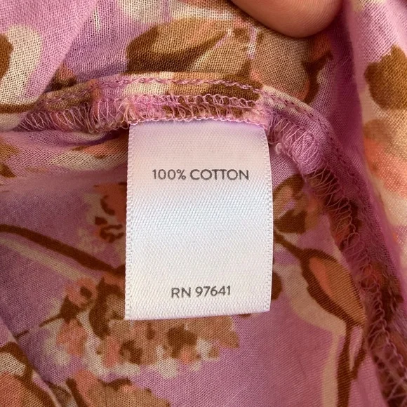 Jjill Floral Pink and Brown Women's Top - Picture 4 of 4